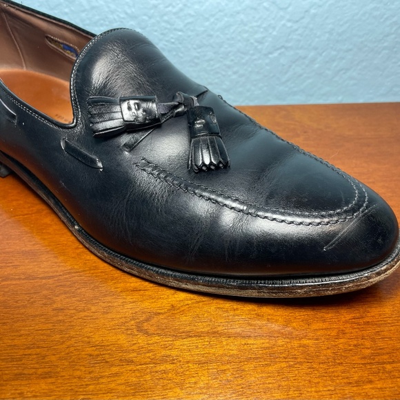 Allen Edmonds Grayson 13 A Narrow Width Black Leather Tassel Loafers Shoes 8217 - Picture 2 of 14